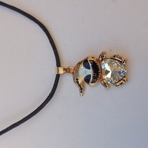 Gold Heart Ghost Pendant Necklace Halloween Party Gift Cosplay Whimsical Goth